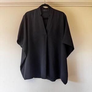 Hatch Maternity Notched V Neck Tunic Black Crepe One Size